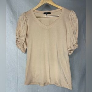 7 For all Mankind Cream Half Sleeved Blouse